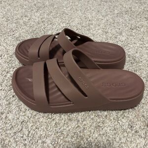 CROCS Chocolate Brown Slide Sandals